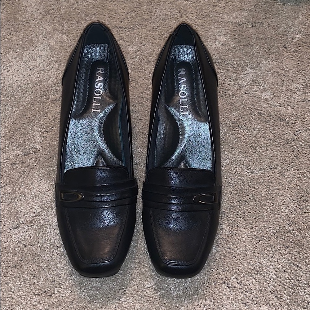 New black loafer style heels for work - NEW WOT